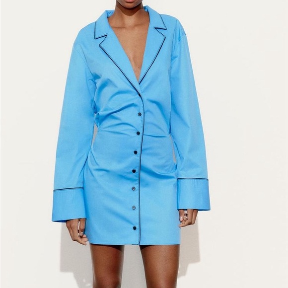 Size Medium | Zara | NWT Long Sleeve Trench Dress - Picture 8 of 14